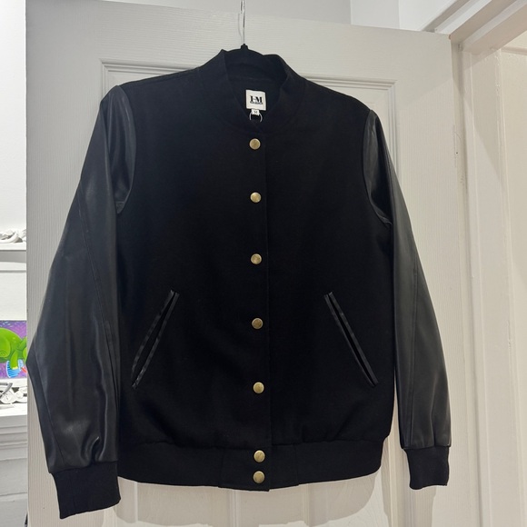 Hilary Macmillan Black Varsity Jacket with Feminist Statement Medium - Picture 4 of 8